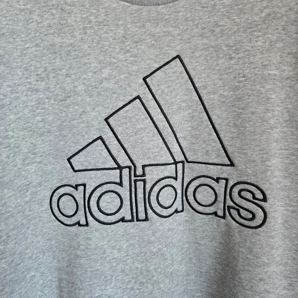 Adidas Mens Future Icons FI BOS Gray Logo Crewneck Sweatshirt SZ Large Gorpcore